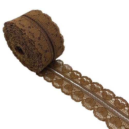 QIUSHIBO Spitzenband 5 Yards 30 mm Spitzenband in Herzform, bilaterales Kunsthandwerk, bestickter Netz-Spitzenbesatz, Nähen, Stoffband, Rock-Zubehör Spitzenborte(12) von QIUSHIBO