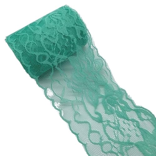 QIUSHIBO Spitzenband 5 Yards 80 mm Spitzenband, Kunsthandwerk, Besticktes Spitzenbesatzband, handgefertigte Spitzendekorationen, DIY-Nähstoff, Spitzenstoff Spitzenborte(Cyan) von QIUSHIBO