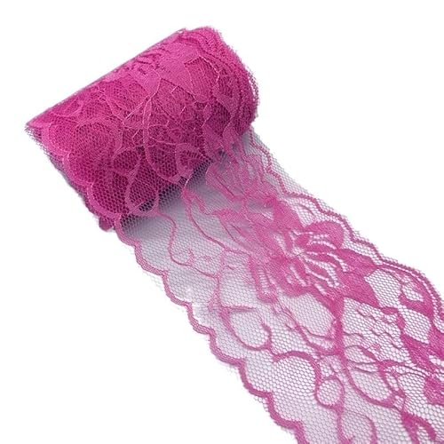 QIUSHIBO Spitzenband 5 Yards 80 mm Spitzenband, Kunsthandwerk, Besticktes Spitzenbesatzband, handgefertigte Spitzendekorationen, DIY-Nähstoff, Spitzenstoff Spitzenborte(Rose) von QIUSHIBO