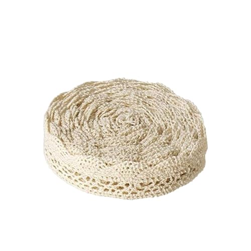 QIUSHIBO Spitzenband 5 m/Rolle Spitzenbesatz for Bekleidung, Nähstoff, elfenbeinfarbener cremefarbener Besatz, Baumwoll-Häkelspitze, Stoffband, handgefertigtes Patchwork-Zubehör Spitzenborte(3) von QIUSHIBO