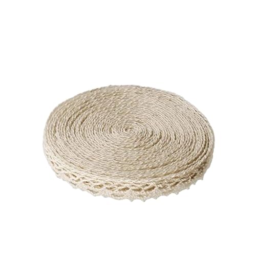 QIUSHIBO Spitzenband 5 m/Rolle Spitzenbesatz for Bekleidung, Nähstoff, elfenbeinfarbener cremefarbener Besatz, Baumwoll-Häkelspitze, Stoffband, handgefertigtes Patchwork-Zubehör Spitzenborte(8) von QIUSHIBO