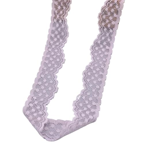 QIUSHIBO Spitzenband Elastisches Spitzenband, Tüll-Spitze, Stretch-Spitzenbesatz, bestickte Unterwäsche, Kostümspitze for Nähzubehör Spitzenborte(Leather pink,10 Yards) von QIUSHIBO