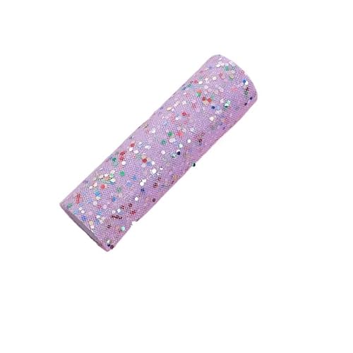 QIUSHIBO TüLlrolle 15 cm 10 Yards farbige sechseckige Pailletten Tüll Rolle Tutu Hochzeit Deco DIY Handwerk Geburtstag Party Supplies TüLl Stoff Rolle(Purple) von QIUSHIBO