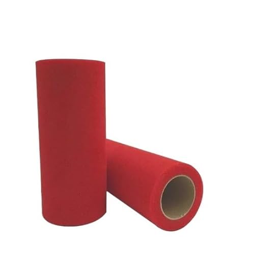 QIUSHIBO TüLlrolle 2 Stück Tüllrollen, 22,8 m, 15 cm, Stoffspule, Tutu, weich, for Hochzeitsdekoration, Geburtstagsparty, Geschenkpapier, DIY, Eventbedarf TüLl Stoff Rolle(Red C17) von QIUSHIBO