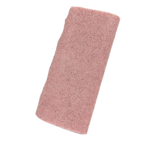 QIUSHIBO TüLlrolle 2 Stück mehrfarbige Tüllrollen, 15,2 cm x 9,1 m, Hochzeitsdekoration, glitzernder Glitzer, Pailletten-Tüll, Netzmaterial for Partys TüLl Stoff Rolle(Rose Gold) von QIUSHIBO