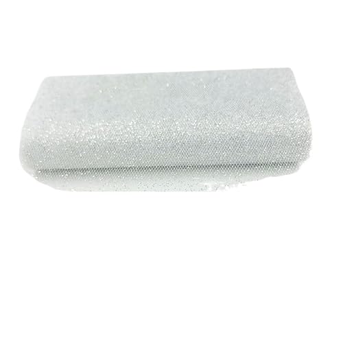 QIUSHIBO TüLlrolle 2 Stück mehrfarbige Tüllrollen, 15,2 cm x 9,1 m, Hochzeitsdekoration, glitzernder Glitzer, Pailletten-Tüll, Netzmaterial for Partys TüLl Stoff Rolle(Silver) von QIUSHIBO