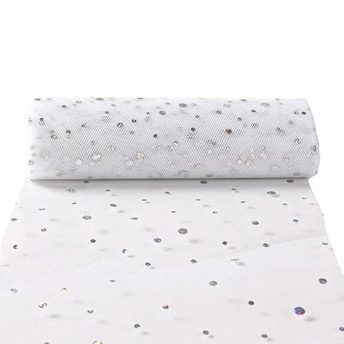 QIUSHIBO TüLlrolle 2 Stücke 15cm 10/25 Yards Glitter Pailletten Tüll Rolle Tutu Hochzeit Dekoration DIY Handwerk Geburtstag Party Supplies TüLl Stoff Rolle(10 Yards 05) von QIUSHIBO