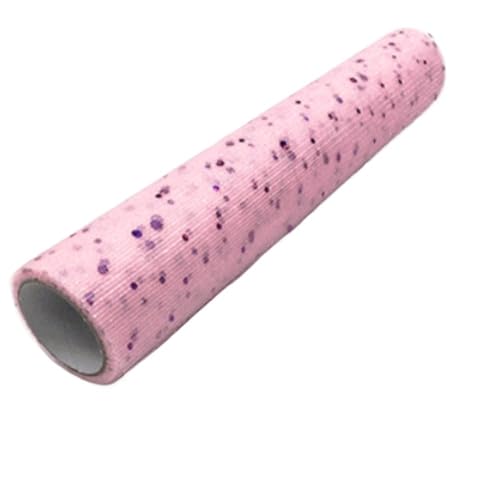 QIUSHIBO TüLlrolle 28 cm * 5 Yards Glitter Pailletten Tüll Rolle Tisch Läufer Ballett Rock Nähen Geburtstag Hochzeit Party Dekoration TüLl Stoff Rolle(2 Pink) von QIUSHIBO