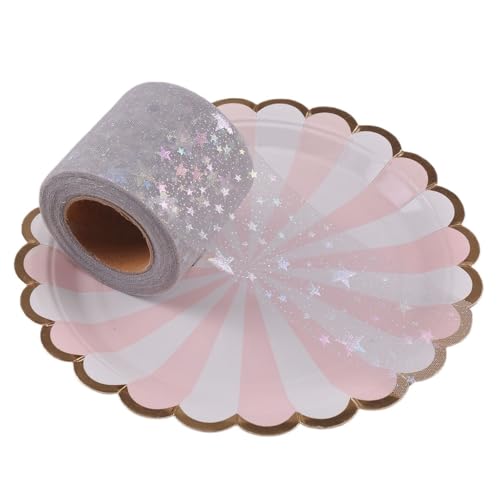 QIUSHIBO TüLlrolle 6cm x 5 Yard/Rolle Regenbogen Glitter Tüll Rolle Pailletten Schiere Stoff DIY Handwerk Geschenk Tutu Rock Home Hochzeit Decora TüLl Stoff Rolle(Gray 5Y) von QIUSHIBO