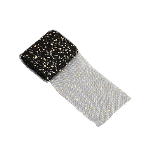 QIUSHIBO TüLlrolle Pailletten-Tüllrolle, 4,5 m, goldfarbener Glitzer, Sterne, Netz-Tüllrolle, Stoff, Nähzubehör, Dekoration for Hochzeiten, Geburtstage und Partys, 2 Stück TüLl Stoff Rolle(Noir) QIUSHIBO TüLlrolle Pailletten-Tüllrolle, 4,5 m, goldfarbener Glitzer, Sterne, Netz-Tüllrolle, Stoff, Nähzubehör, Dekoration for Hochzeiten, Geburtstage und Partys, 2 Stück TüLl Stoff Rolle(Noir) von QIUSHIBO