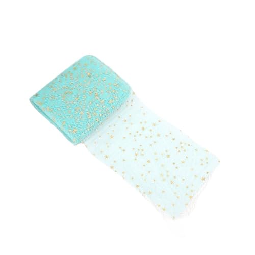 TüLlrolle Pailletten-Tüllrolle, 4,5 m, goldfarbener Glitzer, Sterne, Netz-Tüllrolle, Stoff, Nähzubehör, Dekoration for Hochzeiten, Geburtstage und Partys, 2 Stück TüLl Stoff Rolle(Light green) von QIUSHIBO