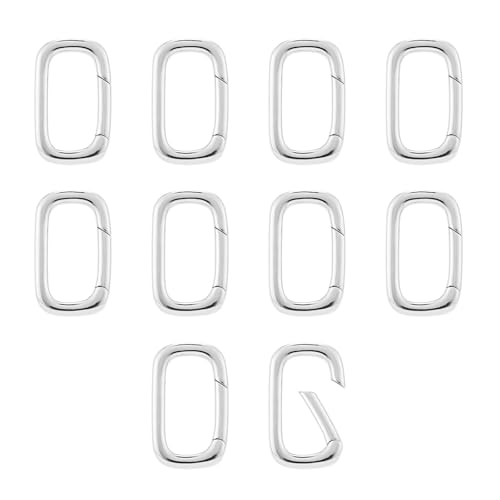 QIUTIMIY 10 Stück 18 Karat vergoldete ovale Schmuckverschlüsse,Schmuck-Halskettenverbinder zum Verlängern oder Reparieren,Silber（19.2 * 11.4 * 3.5mm ） von QIUTIMIY