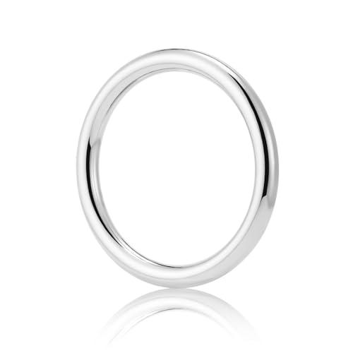 QIUTIMIY 15 Stück nahtlos geschweißte O-Ringe aus Metall,Mehrzweck-O-Ring-Hardware zum Basteln,Hundehalsband,Makramee-Ringe,Silber,25 mm von QIUTIMIY
