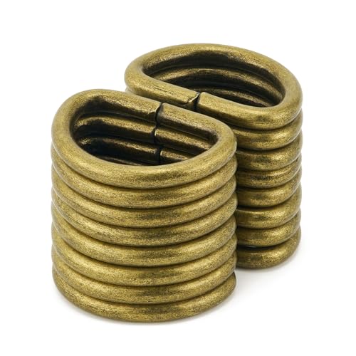 QIUTIMIY 50 Stück Metall D Ring Schnalle geschweißt für Geldbörse, Hardware Nähzubehör Basteln Handarbeit,Bronze,20mm von QIUTIMIY