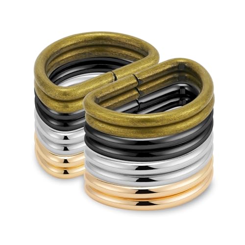 QIUTIMIY 50 Stück Metall D Ring Schnalle geschweißt für Geldbörse, Hardware Nähzubehör Basteln Handarbeit,Farbmischung,25mm von QIUTIMIY