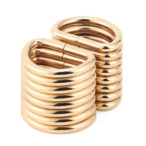 QIUTIMIY 50 Stück Metall D Ring Schnalle geschweißt für Geldbörse, Hardware Nähzubehör Basteln Handarbeit,Gold,20 mm von QIUTIMIY