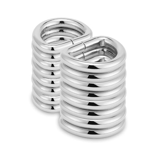 QIUTIMIY 50 Stück Metall D Ring Schnalle geschweißt für Geldbörse, Hardware Nähzubehör Basteln Handarbeit,Silber,13 mm von QIUTIMIY