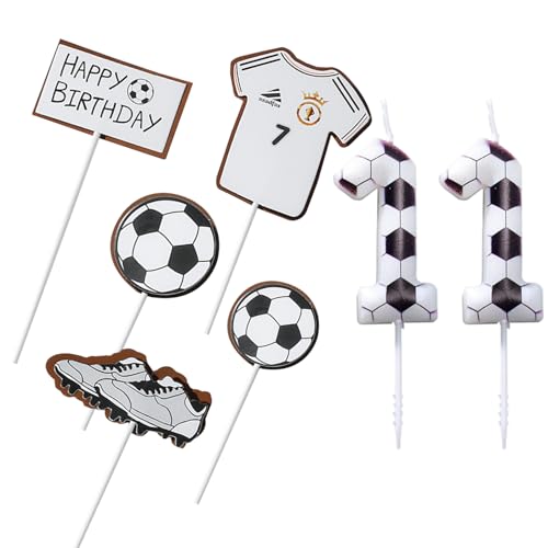 QIXNBL 7-Teiliges Set Mit Kuchendekoration Zum 11. Geburtstag, Fußballthema-Geburtstagsdekoration, Digitalen Kerzen, Plug-Ins Für Geburtstagstorten, Zubehör Für Jungen-Partydekorationen. QIXNBL 7-Teiliges Set Mit Kuchendekoration Zum 11. Geburtstag, Fußballthema-Geburtstagsdekoration, Digitalen Kerzen, Plug-Ins Für Geburtstagstorten, Zubehör Für Jungen-Partydekorationen. von QIXNBL