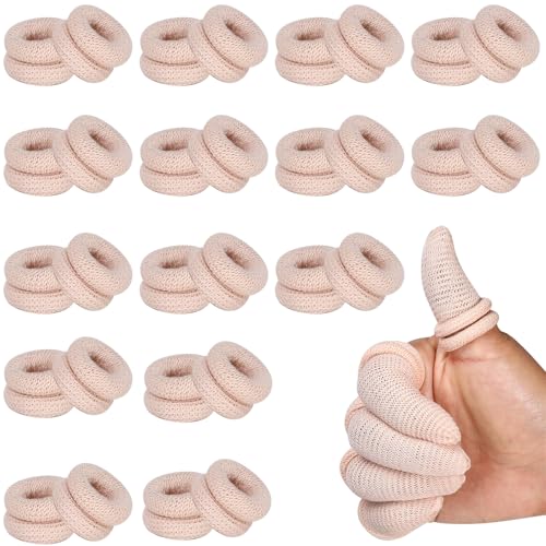 QIYILE Fingerverband 30 Stück Schlauchförmiger Fingerschützer Atmungsaktiv Finger Bob Fingerkuppenschutz Dehnbar Baumwolle Fingerlinge Fingerpflaster von QIYILE