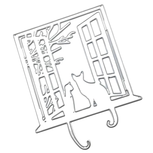 Fenster-Katzen-Stanzschablonen, Karbonstahl, Stanzschablonen für Kartenherstellung, Verpackung, Dekoration, Scrapbooking, Stanzform Fenster-Katzen-Stanzschablonen, Karbonstahl, Stanzschablonen für Kartenherstellung, Verpackung, Dekoration, Scrapbooking, Stanzform von QIYUDUOLA