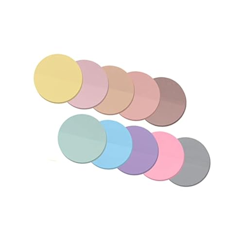 Haftnotizen, Papier, transparent, bunt, PET-Notizpapier, rund, selbstklebend, kleine Notizblöcke, 500 Blatt Haftnotizen, Papier, transparent, bunt, PET-Notizpapier, rund, selbstklebend, kleine Notizblöcke, 500 Blatt von QIYUDUOLA