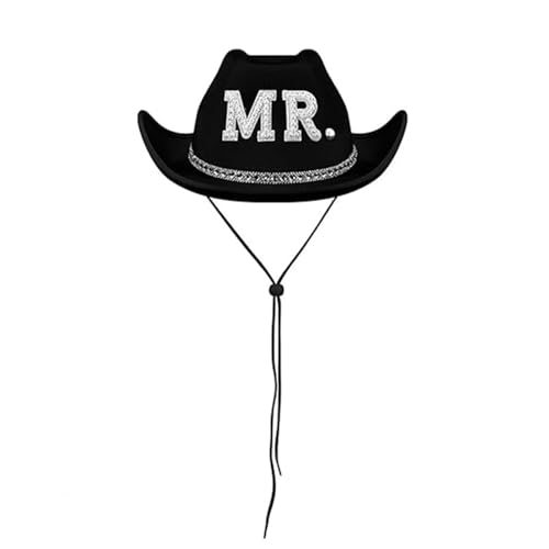 QIYUDUOLA Fedora-Hut mit Schmucksteinen besetzt, Bräutigam, Panama-Cowboyhut für Junggesellinnenabschied QIYUDUOLA Fedora-Hut mit Schmucksteinen besetzt, Bräutigam, Panama-Cowboyhut für Junggesellinnenabschied von QIYUDUOLA