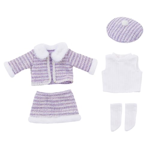 QIYUDUOLA Stilvoller Mantel Hut Rock Mantel für 18/16 Zoll Mädchen Puppen Winterkleidung Puppen Kleidung Mantel Pelzige Krempe von QIYUDUOLA