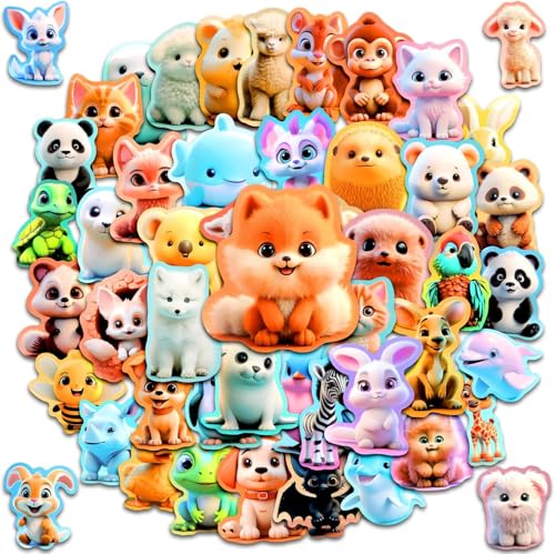 Sticker Tiere 50 Stück Tiersticker 3D Cute Aufkleber Tiere Wasserfeste Vinyl Tier Sticker Bunt Cartoon Kinder Tieraufkleber Animal Stickers Waldtiere Aufkleber für Laptop, Wasserflasche, Skateboard Sticker Tiere 50 Stück Tiersticker 3D Cute Aufkleber Tiere Wasserfeste Vinyl Tier Sticker Bunt Cartoon Kinder Tieraufkleber Animal Stickers Waldtiere Aufkleber für Laptop, Wasserflasche, Skateboard von QIZHIQIAMY