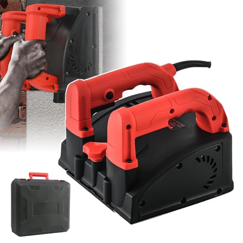 QIeCny Elektrische Wandhobelmaschine (1600 W), Handgeführte Betonschaufelmaschine, 20 Mm Verbreiterter Messerkopf, Keine Toten Ecken + Schnelle Wärmeableitung, Leicht Zu Tragen,1600w von QIeCny