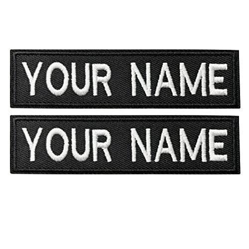 2pcs anpassbarer Name Patches mit Hakenverschluss, Personalisierte taktische Moral bestickte Namen Bänder mit Deutschland Flagge Patch für Hütekappen (B-Black) von QJS PATCH