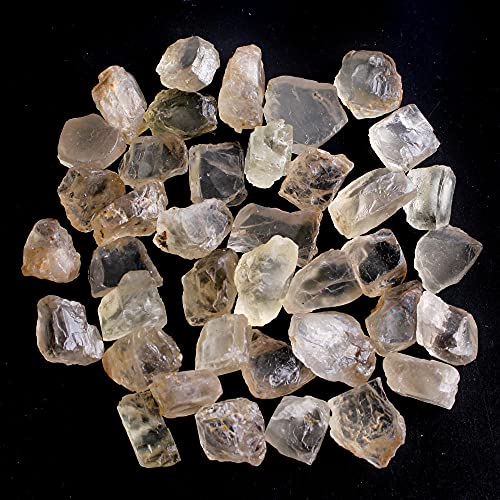 QJZM 30g Natürliche Madagaskar Transparent Gelb Orthoklas Chips Kies Rohstein Mineralien Probensammlung-Orthoclase_30g von QJZM