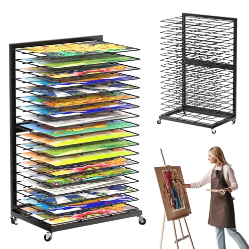 QKOSMTL Kunst-Trockenständer zum Malen, 18 abnehmbare Regale, mobiles Kunststudio-Display-Rack, stabiles Metall, Höhe 65,8 cm, Regale 27,9 x 40,6 cm QKOSMTL Kunst-Trockenständer zum Malen, 18 abnehmbare Regale, mobiles Kunststudio-Display-Rack, stabiles Metall, Höhe 65,8 cm, Regale 27,9 x 40,6 cm von QKOSMTL