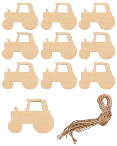 QLEUIFT 20 pcs Cartoon-Traktor Für Kunst Und Handwerk Zum Bemalen Von Autos Holzscheiben Zum Zeichnen Mini-DIY-Holzverzierungen Unbemalte Holzscheiben Holz-Party-DIY-Zubehör, 2 Meter Hanfseil*2 QLEUIFT 20 pcs Cartoon-Traktor Für Kunst Und Handwerk Zum Bemalen Von Autos Holzscheiben Zum Zeichnen Mini-DIY-Holzverzierungen Unbemalte Holzscheiben Holz-Party-DIY-Zubehör, 2 Meter Hanfseil*2 von QLEUIFT