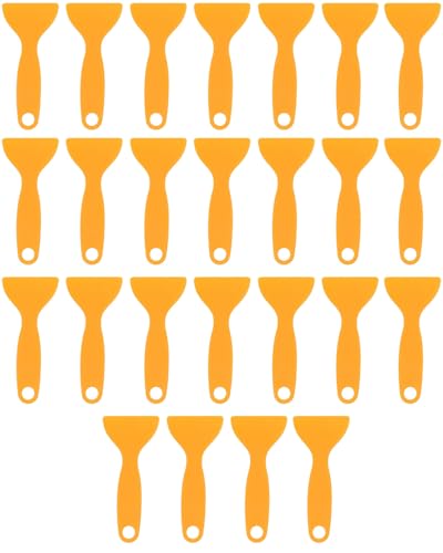 QLEUIFT 25 pcs Kunststoff Spachtel Set, 3D Druck Spachtelmesser Schaber Luftblasenentferner Werkzeuge, Tapetenschaber Spachtelschaber Kunststoffspachtel für Harz Entfernung und Patchen, gelb von QLEUIFT