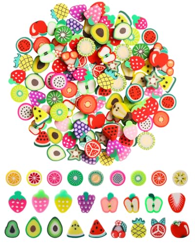 QLEUIFT 300 Stücke Obst Perlen zum Auffädeln, Fruit Polymer Clay Beads, Früchte Bastelperlen, Fruit Beads for Threading, Handwerk Weiche Keramik Beads für DIY Halskette Ringe Ohrringe QLEUIFT 300 Stücke Obst Perlen zum Auffädeln, Fruit Polymer Clay Beads, Früchte Bastelperlen, Fruit Beads for Threading, Handwerk Weiche Keramik Beads für DIY Halskette Ringe Ohrringe von QLEUIFT