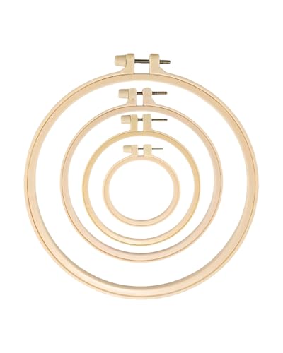 QLEUIFT Bambus Stickrahmen Kreuzstich Rahmen, 9,5cm,12cm, 16cm, 20cm Kreis Kreuzstich Hoop Stickerei Ring für DIY, Kunsthandwerk, Stickerei, 4 Stück QLEUIFT Bambus Stickrahmen Kreuzstich Rahmen, 9,5cm,12cm, 16cm, 20cm Kreis Kreuzstich Hoop Stickerei Ring für DIY, Kunsthandwerk, Stickerei, 4 Stück von QLEUIFT