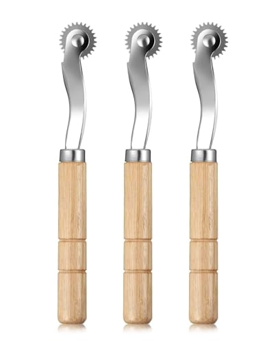 QLEUIFT kopierrädchen, 3 Stück 2mm nervenrad mit Holzgriff, Markierrädchen, Schnittmusterrädchen für Leder Kanten QLEUIFT kopierrädchen, 3 Stück 2mm nervenrad mit Holzgriff, Markierrädchen, Schnittmusterrädchen für Leder Kanten von QLEUIFT
