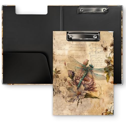 QLMX Klemmbrett mit Libellen-Motiv, mit Aufbewahrung, dekorative Klemmbrett-Ordner, Libellen-Klemmbretter für Frauen, Lehrer, Libellen-Geschenke, Bürobedarf, 31 x 23 cm QLMX Klemmbrett mit Libellen-Motiv, mit Aufbewahrung, dekorative Klemmbrett-Ordner, Libellen-Klemmbretter für Frauen, Lehrer, Libellen-Geschenke, Bürobedarf, 31 x 23 cm von QLMX