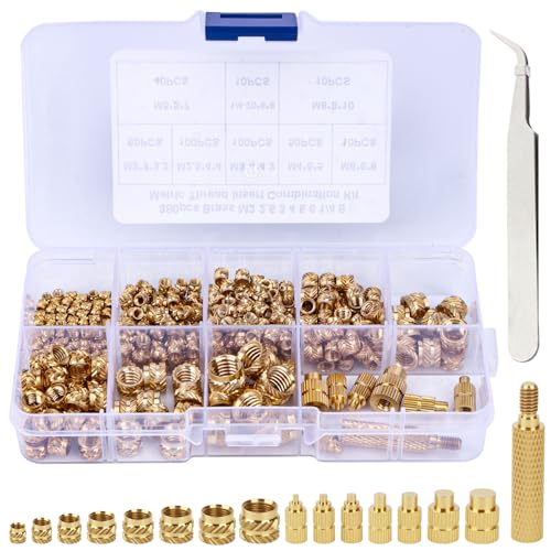 389 Stück Gewindeeinsätze Lötspitzen Set M2/M2.5/M3/M4/M5/M6/M8 mit Messing Einpressmuttern für 3D Druck Zubehör und DIY Projekte 389 Stück Gewindeeinsätze Lötspitzen Set M2/M2.5/M3/M4/M5/M6/M8 mit Messing Einpressmuttern für 3D Druck Zubehör und DIY Projekte von QLOUNI