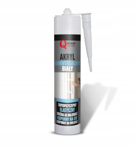 Acryl Weiß 300ml QMAR – elastischer Bau-Dichtstoff, Spachtelmasse für Wände, Risse, Fugen, Fenster, Türen, Beton, Ziegel, Putz, Holz, Gipskarton – schnell trocknend von QMAR