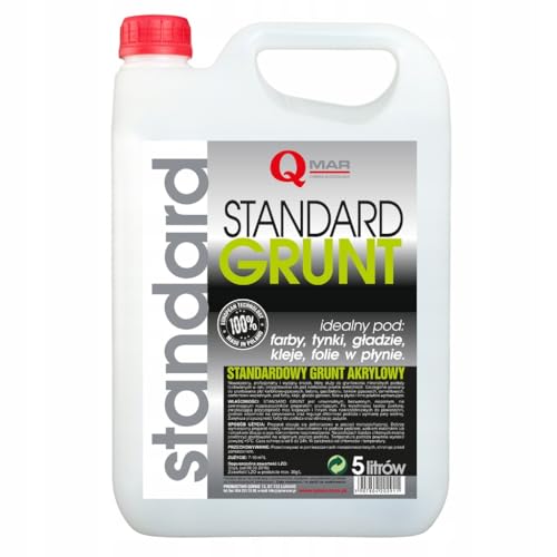 Acrylgrundierung 5L QMAR – geruchlos, universal, nicht brennbar für Farbe, Putz, Spachtel, Fliesen, Beton, Gips, Wände, Fassaden – verstärkt Untergrund, reduziert Farbverbrauch von QMAR