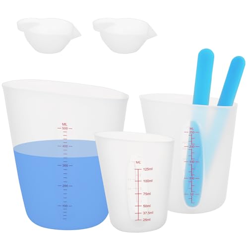 QMLING 3 Stück Silikon Messbecher, Mischbecher 125 ml 250 ml und 500 ml, Silikonbecher zum Gießen mit Rührstab, Epoxidharz Zubehör für Gießformen DIY Handmade QMLING 3 Stück Silikon Messbecher, Mischbecher 125 ml 250 ml und 500 ml, Silikonbecher zum Gießen mit Rührstab, Epoxidharz Zubehör für Gießformen DIY Handmade von QMLING