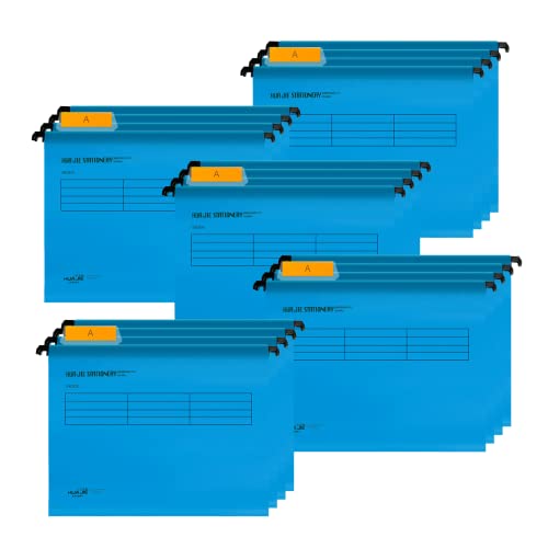 Hängemappen A4,QNLEMON 20 Stück Polypropylen Aktenschrank Hängemappen mit Tabs und Karteneinlagen für Schule Zuhause Arbeit Büro (Blau) von QNLEMON