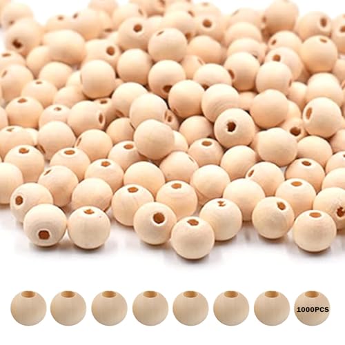 Holzkugeln mit Loch,1000 Stück 8mm Holzperlen Natur Runde Holzperlen mit Loch für DIY Dekorationen Schmuck für Basteln DIY Schmuck Armband Halskette Dekorative Accessoires Holzkugeln mit Loch,1000 Stück 8mm Holzperlen Natur Runde Holzperlen mit Loch für DIY Dekorationen Schmuck für Basteln DIY Schmuck Armband Halskette Dekorative Accessoires von QNLEMON