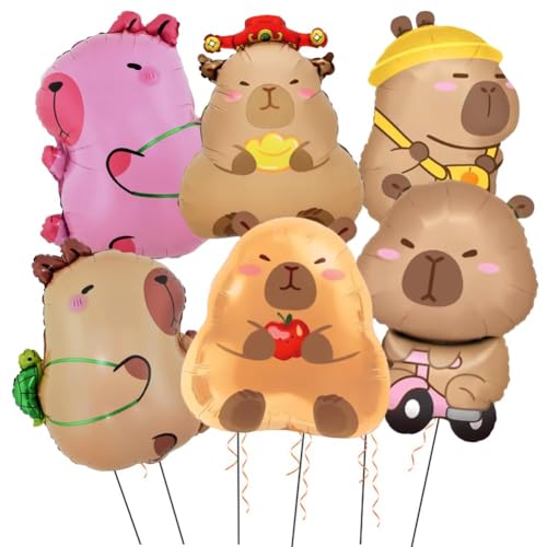 Capybara Deko Folienballons,Kreative Cartoon-Luftballons,Capybara Party Ballons,Capybara Deko Ballons Set, Capybara Geburtstagsdeko Cartoon für Kinder Geburtstagsfeier Deko 6 Stück Capybara Deko Folienballons,Kreative Cartoon-Luftballons,Capybara Party Ballons,Capybara Deko Ballons Set, Capybara Geburtstagsdeko Cartoon für Kinder Geburtstagsfeier Deko 6 Stück von QNUOXEP