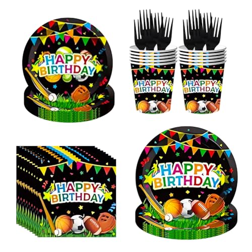 QNUOXEP Sports Partygeschirr Dekoration 60PCS Sports Partygeschirr Set, Fußball Party Geschirrset, Inklusive Teller, Servietten und Pappbecher für 10 Personen QNUOXEP Sports Partygeschirr Dekoration 60PCS Sports Partygeschirr Set, Fußball Party Geschirrset, Inklusive Teller, Servietten und Pappbecher für 10 Personen von QNUOXEP