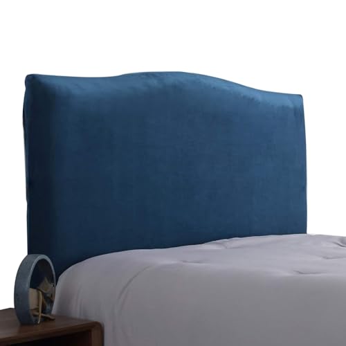 QOEUIUJ Strecken Bett Kopfteil Bezug 110-240 cm, Samt Bettkopfteil Hussen, Weicher Samtstoff Staubdicht, Staubdichte Schutzhülle for gepolsterte Schlafzimmer Kopfteil(Blau,120cm/47in) von QOEUIUJ