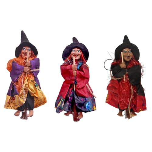 QOKLIYUI 3 Stück hängende Horror Hexenfiguren, breite Anwendung, leicht und langlebig, realistische Halloween Hexe Puppen aus Kunststoff QOKLIYUI 3 Stück hängende Horror Hexenfiguren, breite Anwendung, leicht und langlebig, realistische Halloween Hexe Puppen aus Kunststoff von QOKLIYUI