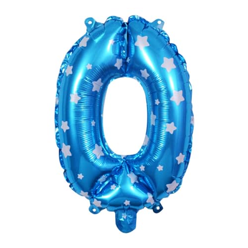 QOKLIYUI Einzigartiger Zahlen Alles Gute zum Geburtstag Ballon mit Zahlen Folienballon, kompakter und leichter Zahlen Zahlen Ballon, 0 Blau, 16 Zoll von QOKLIYUI