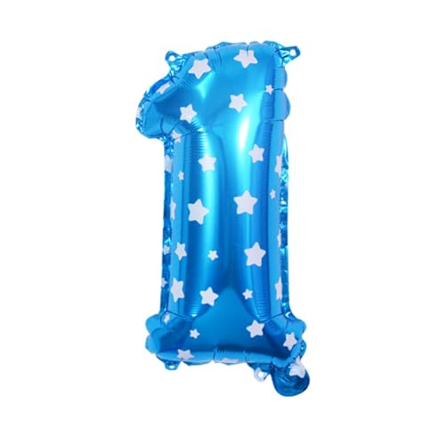 QOKLIYUI Einzigartiger Zahlen Alles Gute zum Geburtstag Ballon mit Zahlen Folienballon, kompakter und leichter Zahlen Zahlen Ballon, 1 Blau, 16 Zoll von QOKLIYUI